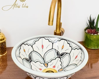 Ceramic Sink for Bathroom 100% Handmade,Best Deals Etsy,Vessel Sink,Custom Sink Vanity,Pottery Handmade Sinks for Bathroom Decoration.