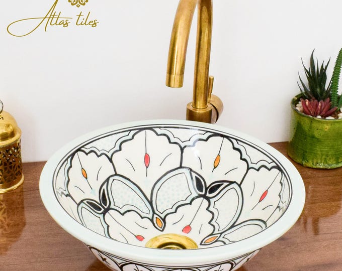 Ceramic Sink for Bathroom 100% Handmade,Best Deals Etsy,Vessel Sink,Custom Sink Vanity,Pottery Handmade Sinks for Bathroom Decoration.