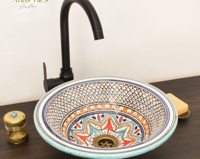 Ceramic Sink for Bathroom 100% Handmade,Best Deals Etsy,Vessel Sink,Custom Sink Vanity,Pottery Handmade Sinks for Bathroom Decoration.