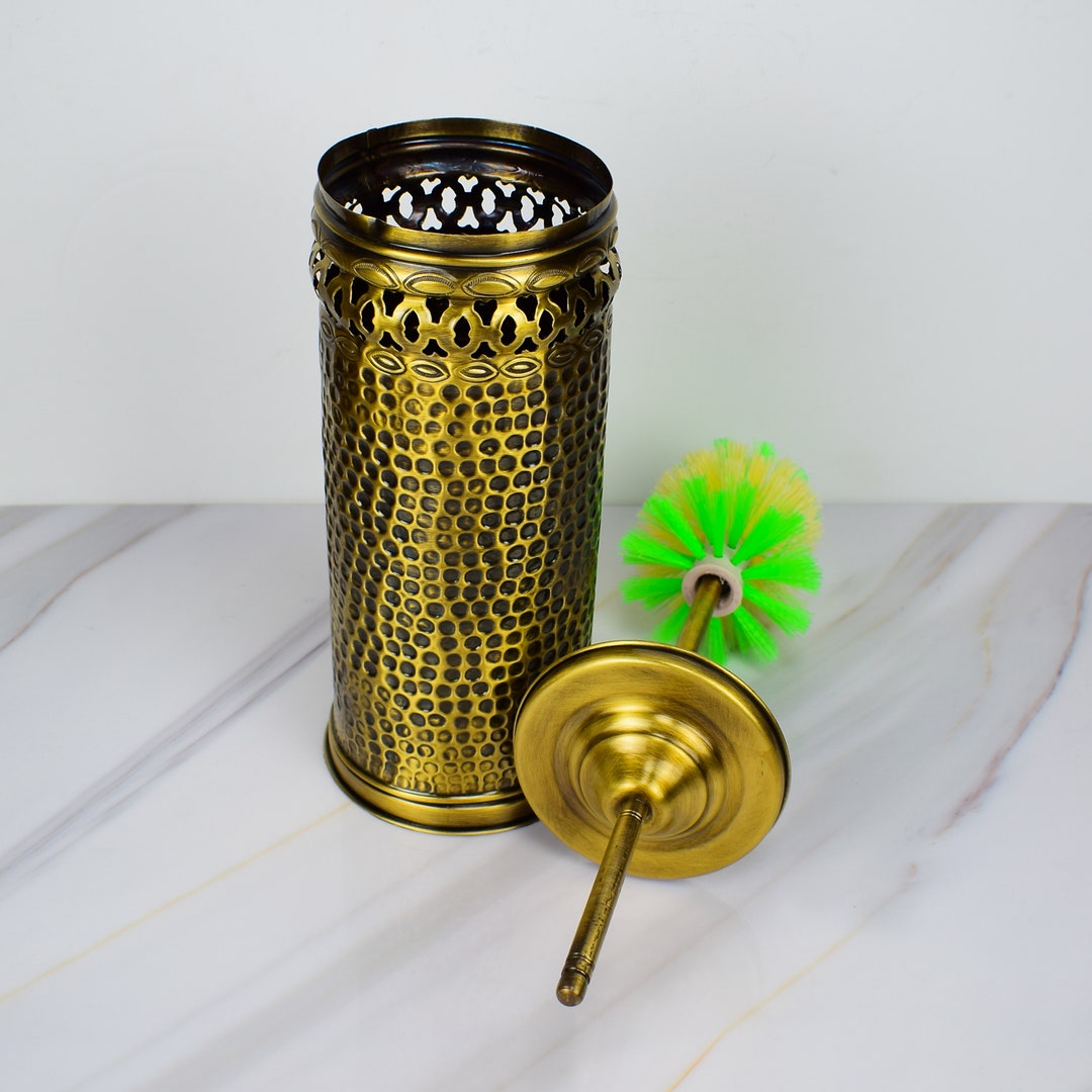 Unlacquered Bronze Toilet Brush, Toilet Brush Set, Antique Bronze Brush ...