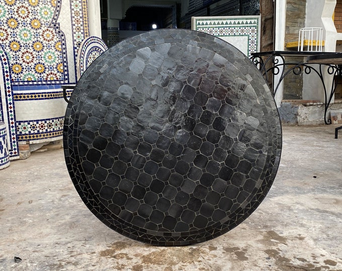 Little Mosaic Round Table handmade with natural Colors l Moroccan Table l Amazing Coffee & Dinner Mosaic Table l Customizable Designs
