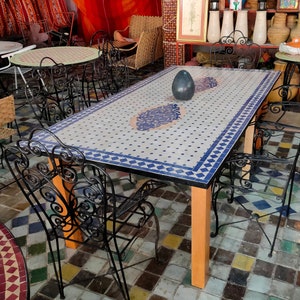 Handmade Table for Outdoor Patio,Bright Color,Special Offer,Personalized Tile Design,Handcrafted Table,Round Table,Table Decor