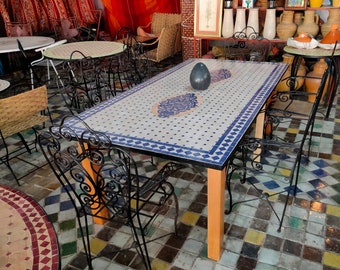 Handmade Table for Outdoor Patio,Bright Color,Special Offer,Personalized Tile Design,Handcrafted Table,Round Table,Table Decor