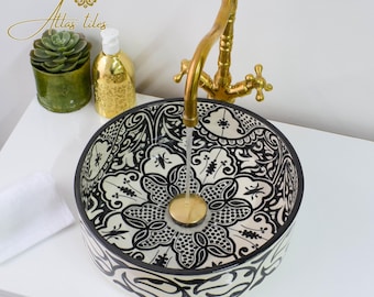 Ceramic Sink for Bathroom 100% Handmade,Best Deals Etsy,Vessel Sink,Custom Sink Vanity,Pottery Handmade Sinks for Bathroom Decoration.