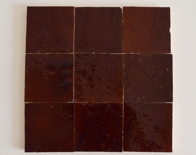 10x10Cm Moroccan Authentic Zellige Tile, Handmade Ceramic Tiles, Natural Zellige Tile For Kitchen and Bathroom