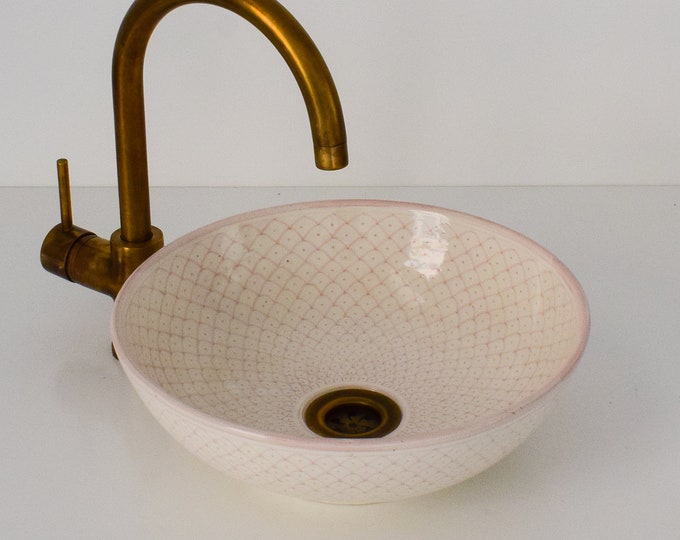 Ceramic Sink for Bathroom 100% Handmade,Best Deals Etsy,Vessel Sink,Custom Sink Vanity,Pottery Handmade Sinks for Bathroom Decoration.