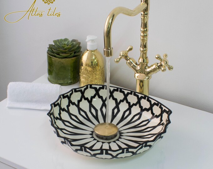 Ceramic Sink for Bathroom 100% Handmade,Best Deals Etsy,Vessel Sink,Custom Sink Vanity,Pottery Handmade Sinks for Bathroom Decoration.