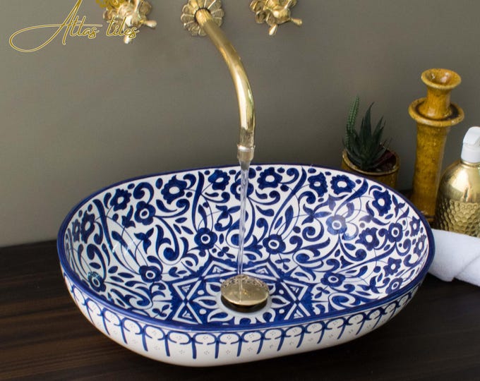 Ceramic Sink for Bathroom 100% Handmade,Best Deals Etsy,Vessel Sink,Custom Sink Vanity,Pottery Handmade Sinks for Bathroom Decoration.
