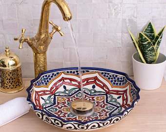 Ceramic Sink for Bathroom 100% Handmade,Best Deals Etsy,Vessel Sink,Custom Sink Vanity,Pottery Handmade Sinks for Bathroom Decoration.