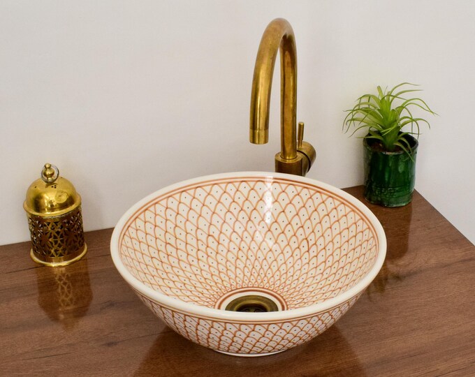 Ceramic Sink for Bathroom 100% Handmade,Best Deals Etsy,Vessel Sink,Custom Sink Vanity,Pottery Handmade Sinks for Bathroom Decoration.