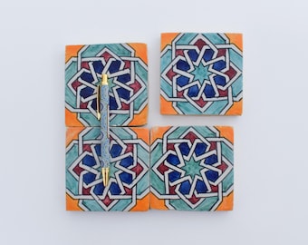 10x10Cm Ceramic Tile,  Moroccan Ceramic Tiles, Handpainted Piece of Ceramic, Ceramic Wall, Decorative Wall.