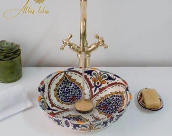 Ceramic Sink for Bathroom 100% Handmade,Best Deals Etsy,Vessel Sink,Custom Sink Vanity,Pottery Handmade Sinks for Bathroom Decoration.