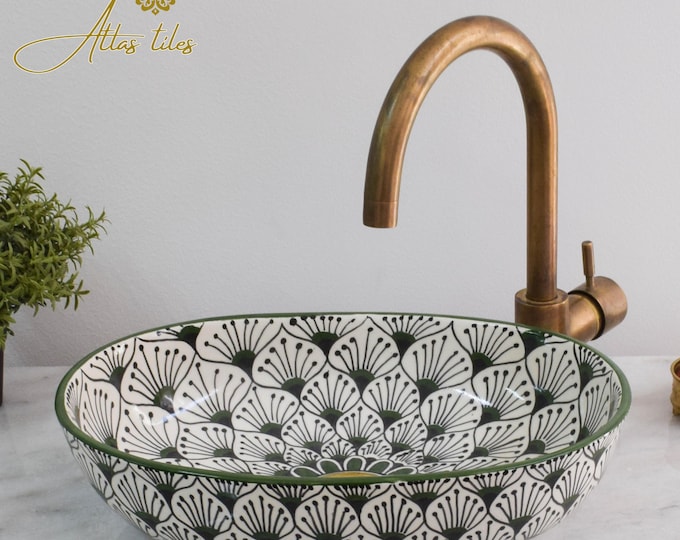 Ceramic Sink for Bathroom 100% Handmade,Best Deals Etsy,Vessel Sink,Custom Sink Vanity,Pottery Handmade Sinks for Bathroom Decoration.