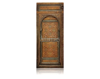 Handcrafted Moroccan Door:Intricate Design and Authentic Artistry,Vintage Moroccan Door, Vintage Moroccan Door, Handmade from Reclaimed Wood