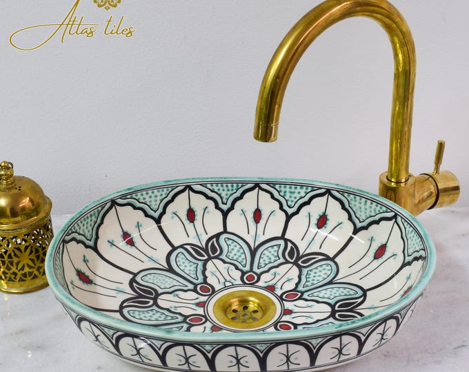Bespoke Sink for Bathroom 100% Handmade,Best Deals Etsy,Vessel Sink,Custom Sink Vanity,Pottery Handmade Sinks for Bathroom Decoration.