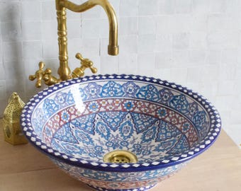 Ceramic Sink for Bathroom 100% Handmade,Best Deals Etsy,Vessel Sink,Custom Sink Vanity,Pottery Handmade Sinks for Bathroom Decoration.