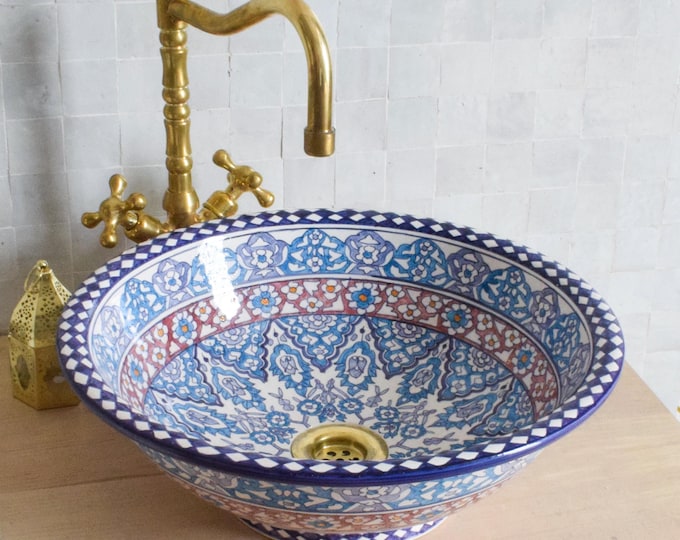 Ceramic Sink for Bathroom 100% Handmade,Best Deals Etsy,Vessel Sink,Custom Sink Vanity,Pottery Handmade Sinks for Bathroom Decoration.