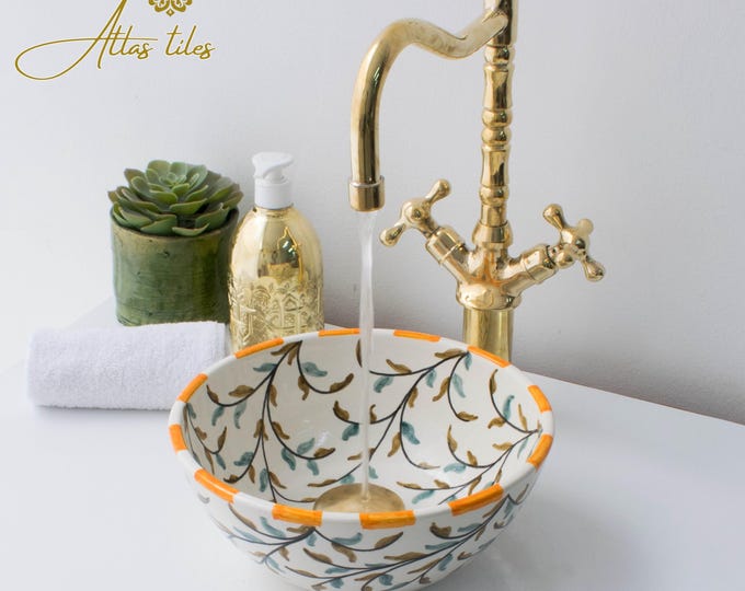 Ceramic Sink for Bathroom 100% Handmade,Best Deals Etsy,Vessel Sink,Custom Sink Vanity,Pottery Handmade Sinks for Bathroom Decoration.
