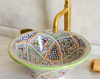 Ceramic Sink for Bathroom 100% Handmade,Best Deals Etsy,Vessel Sink,Custom Sink Vanity,Pottery Handmade Sinks for Bathroom Decoration.