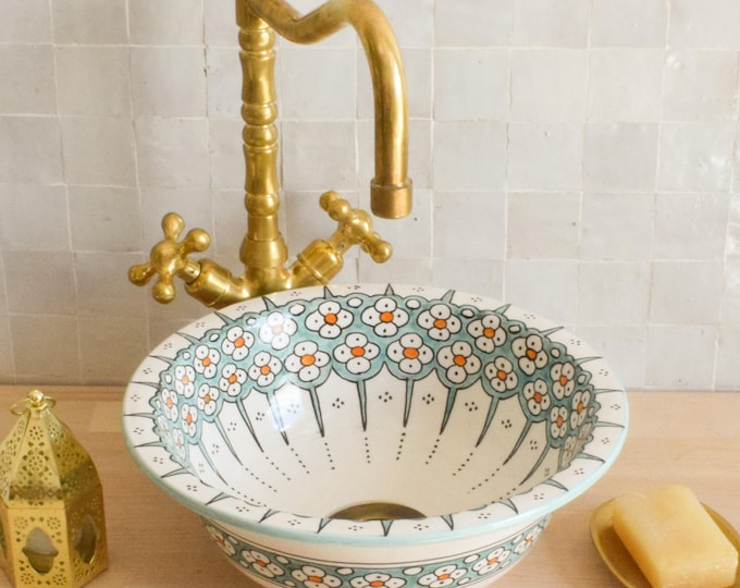 Ceramic Sink for Bathroom 100% Handmade,Best Deals Etsy,Vessel Sink,Custom Sink Vanity,Pottery Handmade Sinks for Bathroom Decoration.