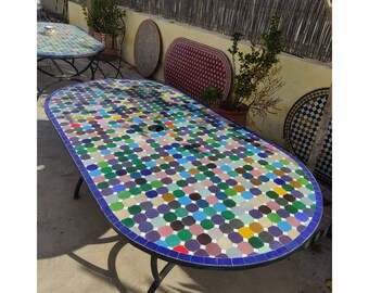 The Magical Garden Table,Moroccan Terracotta,Bright Color,Special Offer,Personalized Tile Design,Handcrafted Table,Round Table,Free Shipping