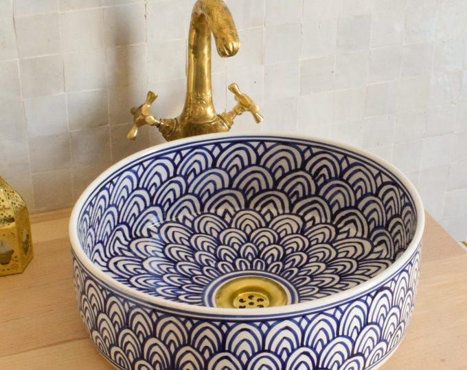 Ceramic Sink for Bathroom 100% Handmade,Best Deals Etsy,Vessel Sink,Custom Sink Vanity,Pottery Handmade Sinks for Bathroom Decoration.