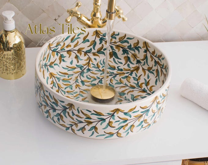 Ceramic Sink for Bathroom 100% Handmade,Best Deals Etsy,Vessel Sink,Custom Sink Vanity,Pottery Handmade Sinks for Bathroom Decoration.