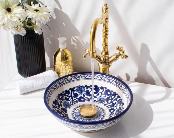 Ceramic Sink for Bathroom 100% Handmade,Best Deals Etsy,Vessel Sink,Custom Sink Vanity,Pottery Handmade Sinks for Bathroom Decoration.