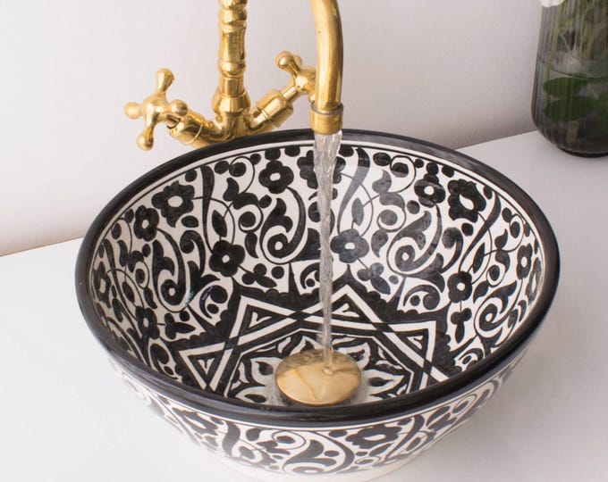Handmade Ceramic sink  ,Hand painted bathroom ceramic washbasin,Bathroom Equipement,Custom Luxury handmade counter top basin,