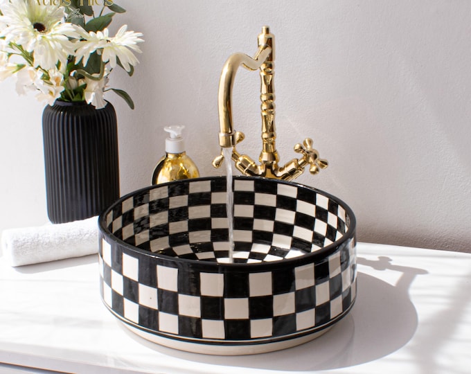 Ceramic Sink for Bathroom 100% Handmade,Best Deals Etsy,Vessel Sink,Custom Sink Vanity,Pottery Handmade Sinks for Bathroom Decoration.