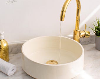 Ceramic Sink for Bathroom 100% Handmade,Best Deals Etsy,Vessel Sink,Custom Sink Vanity,Pottery Handmade Sinks for Bathroom Decoration.