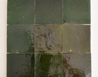 Black 10x10Cm Moroccan Authentic Zellige Tile, Handmade Ceramic Tiles, Natural Zellige Tile For Kitchen and Bathroom