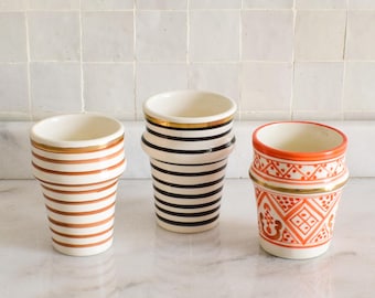 3 Ceramic Cups 100% Handmade,Best Deals,Drinking Cup With Gold Rim ,Set of cups Vanity, Tumblers for Dinner Table, Coffee Cup