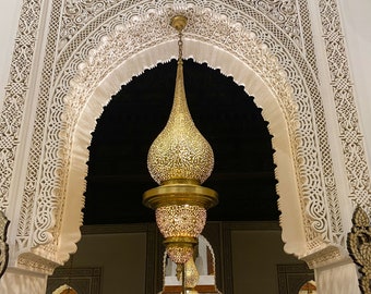 Personalized Pendant Brass Lightining, Moroccan Brass Lamp, Handmade Brass Lamp, Dinner room Light, Magestic Lantern Shade