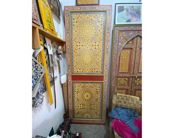 Handcrafted Moroccan Door:Intricate Design and Authentic Artistry,Vintage Moroccan Door, Vintage Moroccan Door, Handmade from Reclaimed Wood