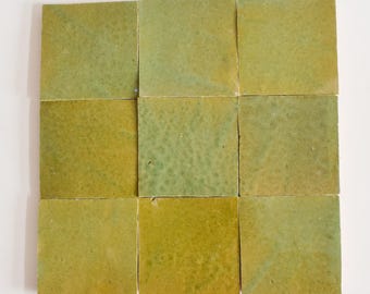 10x10Cm Moroccan Authentic Zellige Tile, Handmade Ceramic Tiles, Natural Zellige Tile For Kitchen and Bathroom