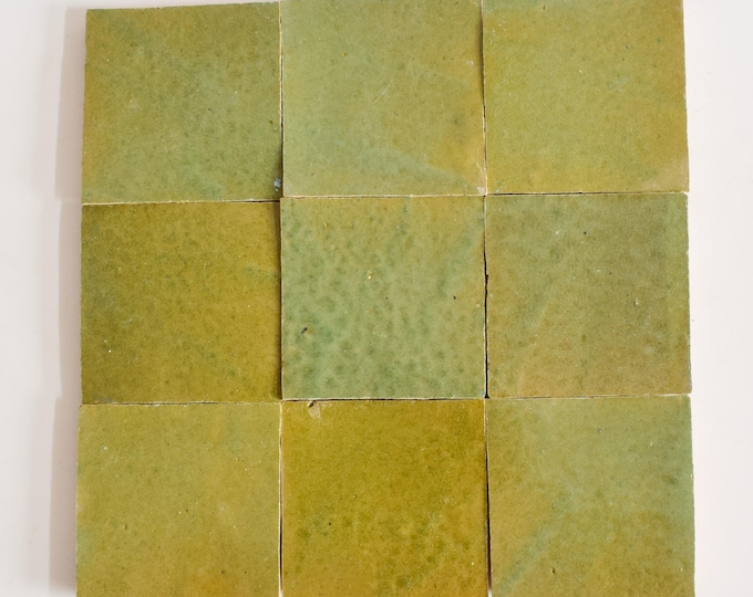 10x10Cm Moroccan Authentic Zellige Tile, Handmade Ceramic Tiles, Natural Zellige Tile For Kitchen and Bathroom