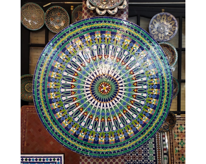 Mosaic Outdoor Ceramic Table for Patio,Indoor Mosaic Table,Customizable Tile Design,Handcrafted Table,Tile Decor,Dining Table,Bistro Table