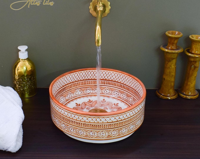 Ceramic Sink for Bathroom 100% Handmade,Best Deals Etsy,Vessel Sink,Custom Sink Vanity,Pottery Handmade Sinks for Bathroom Decoration.