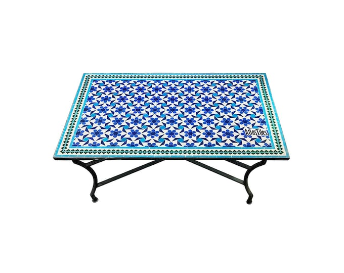 Handmade Table for Outdoor Patio,Bright Color,Special Offer,Personalized Tile Design,Handcrafted Table,Round Table,Table Decor