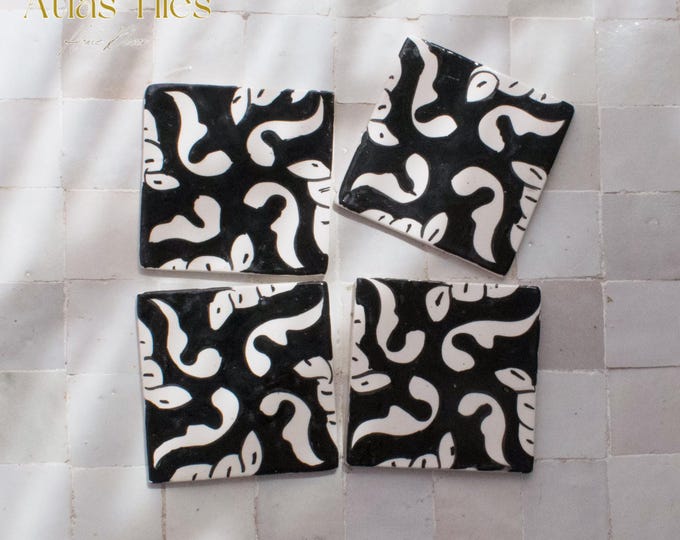10x10Cm Ceramic Tile,  Moroccan Ceramic Tiles, Handpainted Piece of Ceramic, Ceramic Wall, Decorative Wall.