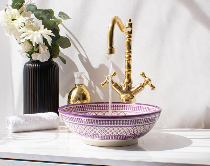 Ceramic Sink for Bathroom 100% Handmade,Best Deals Etsy,Vessel Sink,Custom Sink Vanity,Pottery Handmade Sinks for Bathroom Decoration.