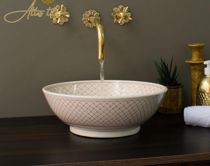 Ceramic Sink for Bathroom 100% Handmade,Best Deals Etsy,Vessel Sink,Custom Sink Vanity,Pottery Handmade Sinks for Bathroom Decoration.
