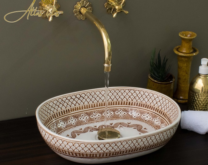 Ceramic Sink for Bathroom 100% Handmade,Best Deals Etsy,Vessel Sink,Custom Sink Vanity,Pottery Handmade Sinks for Bathroom Decoration.