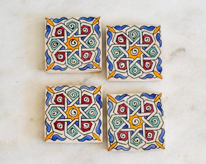 10x10Cm Ceramic Tile,  Moroccan Ceramic Tiles, Handpainted Piece of Ceramic, Ceramic Wall, Decorative Wall.