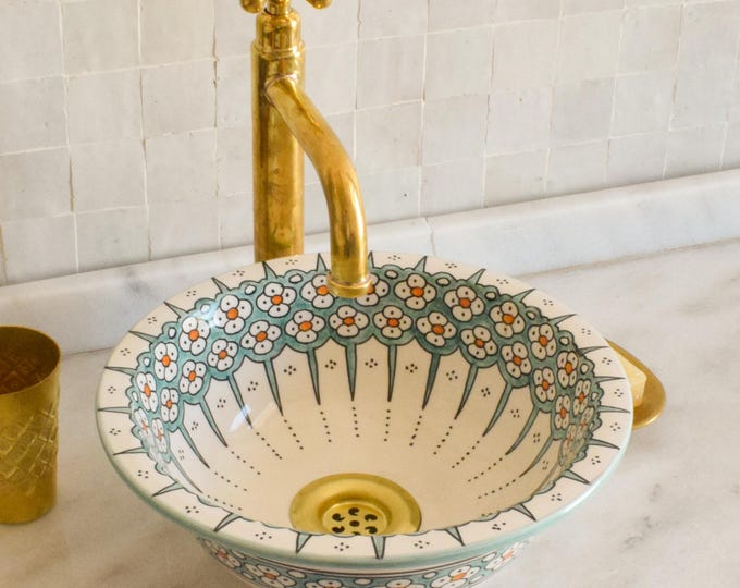 Ceramic Sink for Bathroom 100% Handmade,Best Deals Etsy,Vessel Sink,Custom Sink Vanity,Pottery Handmade Sinks for Bathroom Decoration.