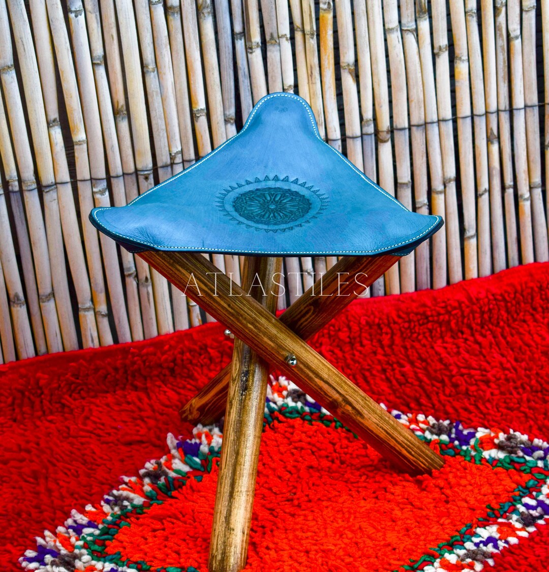 Genuine 100% Handmade Leather, Leather Saddle Stool, Leather Stool for ...