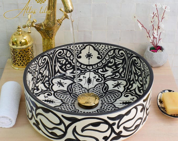 Ceramic Sink for Bathroom 100% Handmade,Best Deals Etsy,Vessel Sink,Custom Sink Vanity,Pottery Handmade Sinks for Bathroom Decoration.