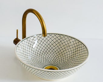 Ceramic Sink for Bathroom 100% Handmade,Best Deals Etsy,Vessel Sink,Custom Sink Vanity,Pottery Handmade Sinks for Bathroom Decoration.