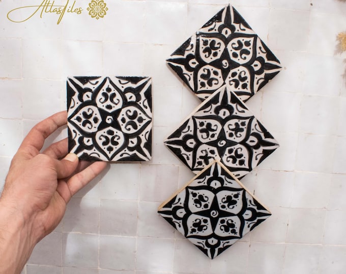 10x10Cm Ceramic Tile,  Moroccan Ceramic Tiles, Handpainted Piece of Ceramic, Ceramic Wall, Decorative Wall.